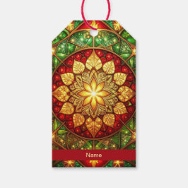 Etiqueta Para Presente Green Red Decorative Holiday Gift Tag