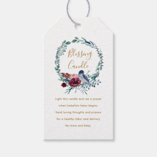 Etiqueta Para Presente Greenerescer Bird Christian Bessing Candle Prayer