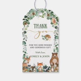 Etiqueta Para Presente Greenerescer Woodland Animal Chá de fraldas Aniver