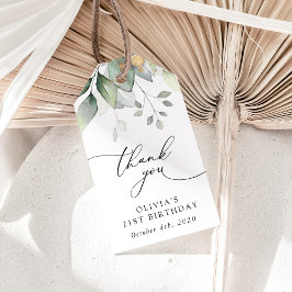 Etiqueta Para Presente Greenery, Eucalyptus Leaves, Boho, Birthday