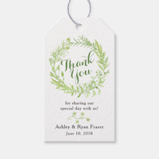 Etiqueta Para Presente Greenery Floral Wreath Weding Obrigado