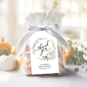 Etiqueta Para Presente Greenery Wreath Pumpkin Fall Chá de fraldas Favor