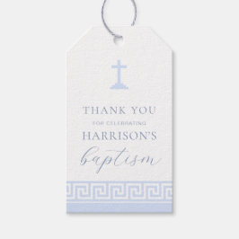 Etiqueta Para Presente Grego Key White Blue Baptism Obrigado