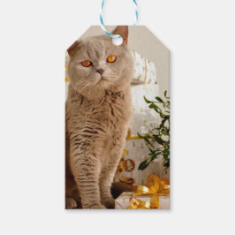 Etiqueta Para Presente Grey Cat Golden Gifts
