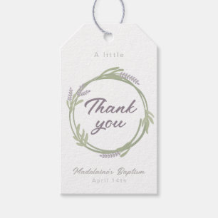 Etiqueta Para Presente Grinalda Floral de Lavanda Tag de Agradecimento pa