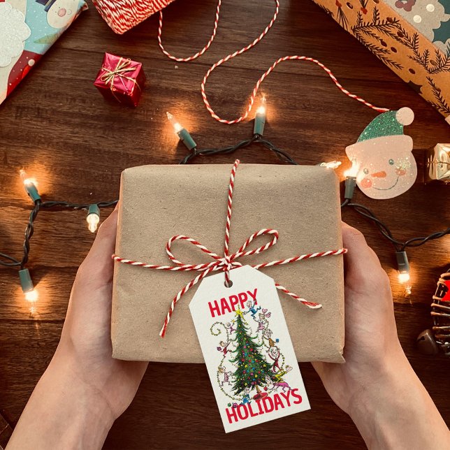 Etiqueta Para Presente Grinch Clássico | Árvore de Natal (Tag on gift)