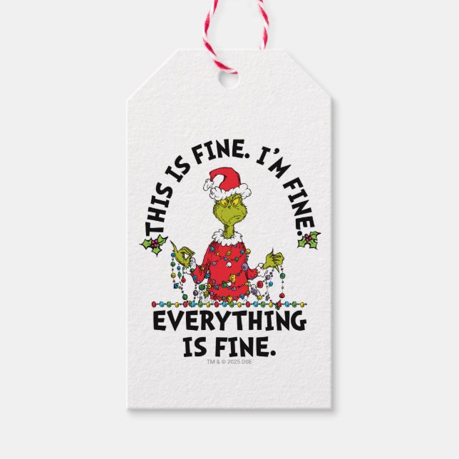 Etiqueta Para Presente Grinch | Everything is Fine (Frente)