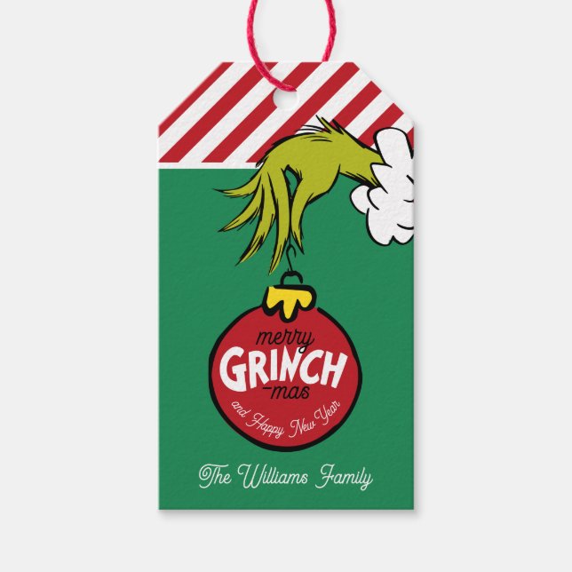 Etiqueta Para Presente Grinch Ornament Christmas (Frente)