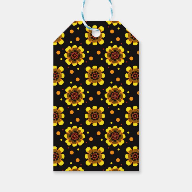 Etiqueta Para Presente Groovy 70s Daisy Flower Power Pattern (Frente)