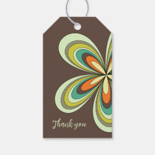 Etiqueta Para Presente Groovy Birthday Obrigado Retro 70s Flor Hippie