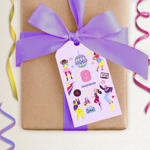 Etiqueta Para Presente Groovy Disco Lila Party Retro