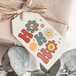 Etiqueta Para Presente Groovy Hippie Ho Ho Ho Feriado de Natal