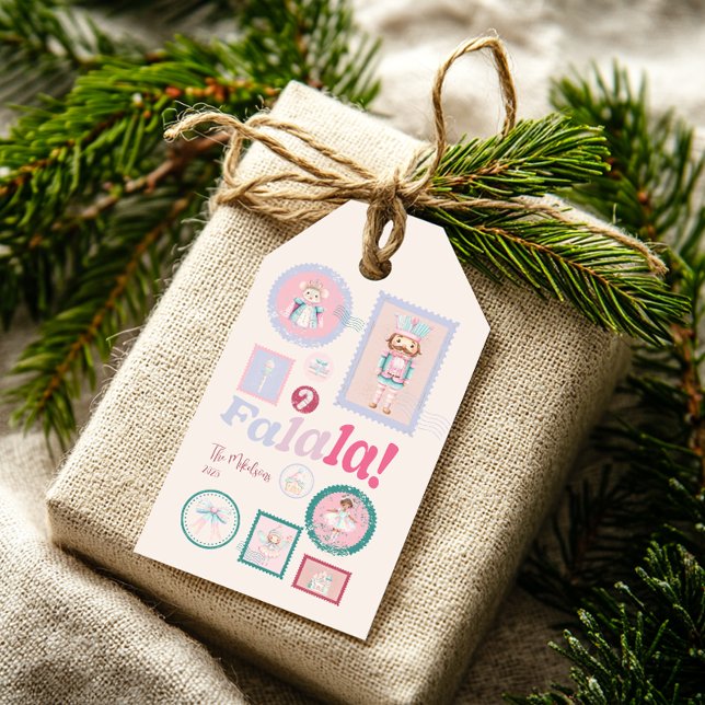 Etiqueta Para Presente Groovy Nutcracker Retro Pastel Christmas (Criador carregado)