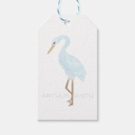 Etiqueta Para Presente Grua Azul Aquarela