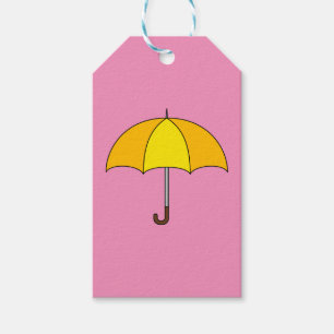 Etiqueta Para Presente Guarda-chuva Amarelo