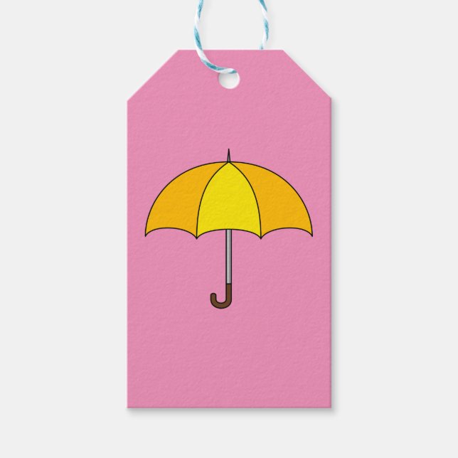 Etiqueta Para Presente Guarda-chuva Amarelo (Frente)