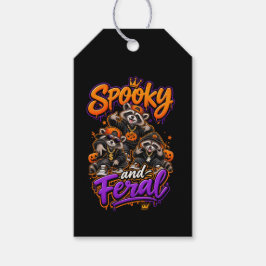 Etiqueta Para Presente Guaxinins de Halloween Hip Hop Feral Assustador