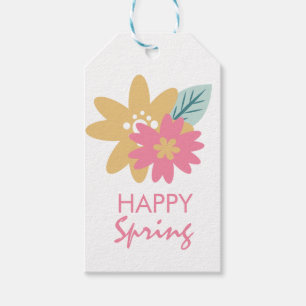 Etiqueta Para Presente Guirlanda Floral de Festa de Primavera Flores de A
