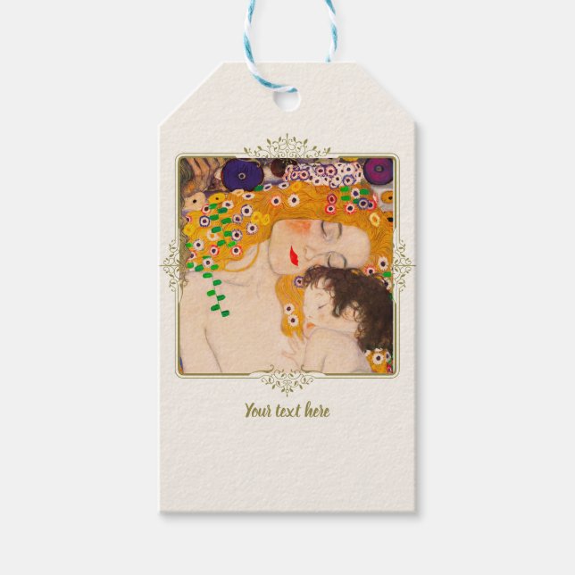 Etiqueta Para Presente Gustav Klimt - Mãe e Filho (Frente)