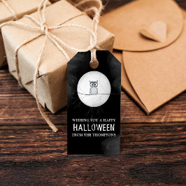 Etiqueta Para Presente Halloween Assustador Assustador Coruja Caprichoso 