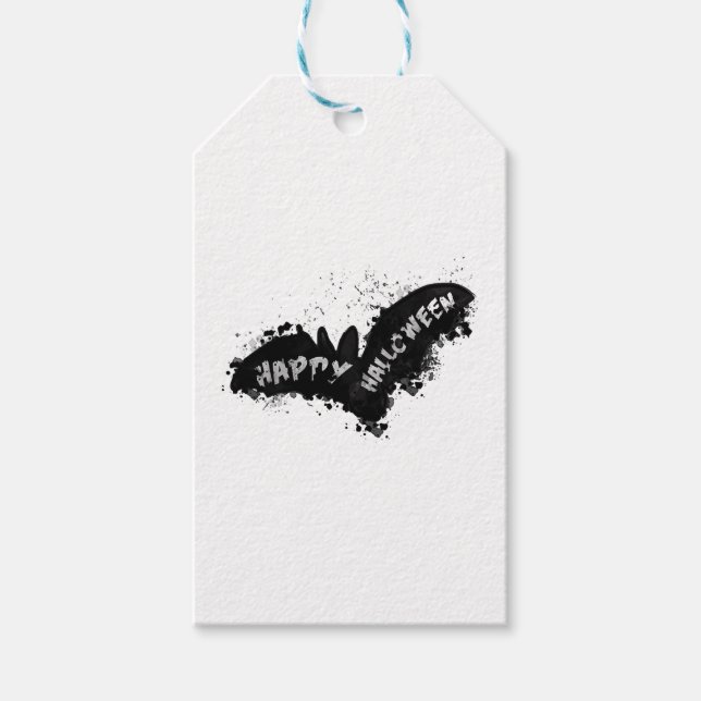 Etiqueta Para Presente Halloween Bat (Frente)