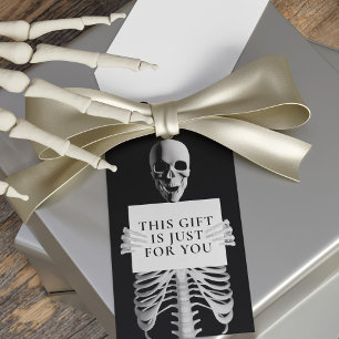 Etiqueta Para Presente Halloween Birthday Skeleton fantasma preto persona