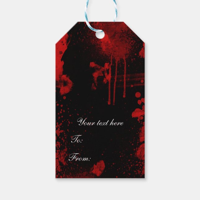Etiqueta Para Presente Halloween Blood Splatters Figurume Party Gothic (Frente)