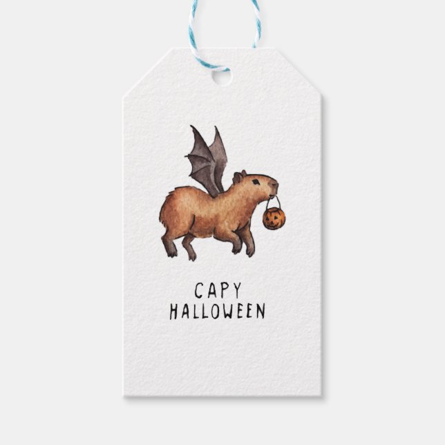 Etiqueta Para Presente Halloween Capybara (Frente)