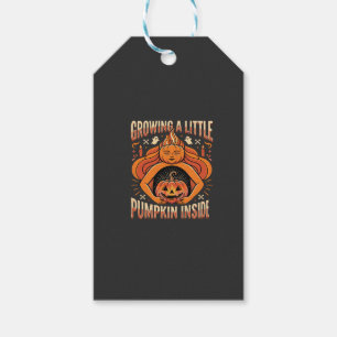Etiqueta Para Presente Halloween Crescendo um Pequeno Abobrinha Dentro da