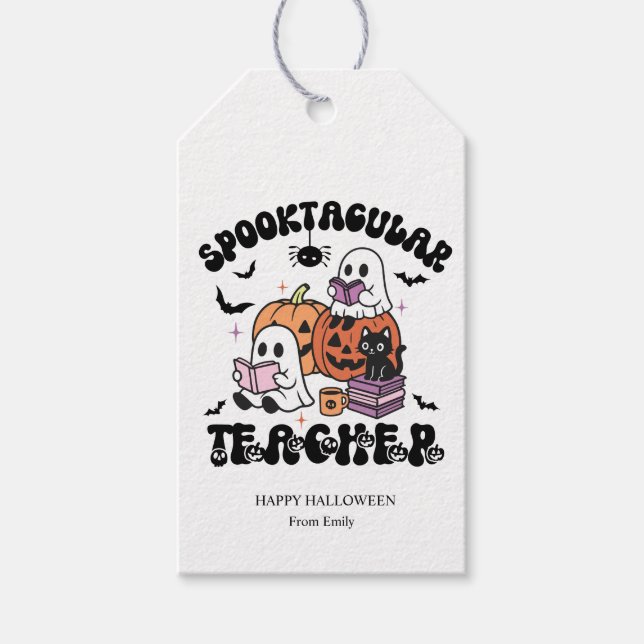 Etiqueta Para Presente Halloween de professor Spooktacular Personalizado (Frente)