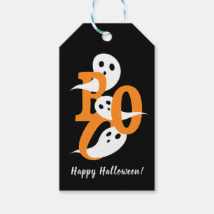 Etiqueta Para Presente Halloween Fantasmas Boo Negro