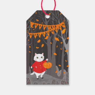 Etiqueta Para Presente     Halloween Gatinho Fofo & Abóbora Jack-o’-lante