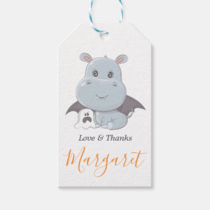 Etiqueta Para Presente Halloween Hippopotamus Little Boo Chá de fraldas