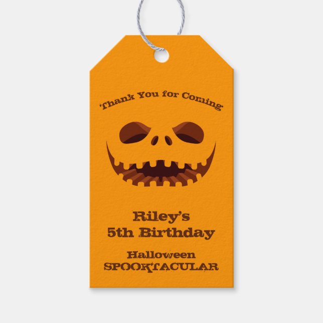 Etiqueta Para Presente Halloween Jack o'Lanterna Festa de aniversário Fav (Frente)