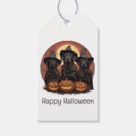 Etiqueta Para Presente Halloween Labrador Retriever Cachorros Bruxos