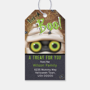 Etiqueta Para Presente Halloween Mummy Monster Peek A Boo Address