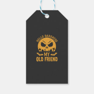 Etiqueta Para Presente Halloween Olá Escuridão Cemitério Lua