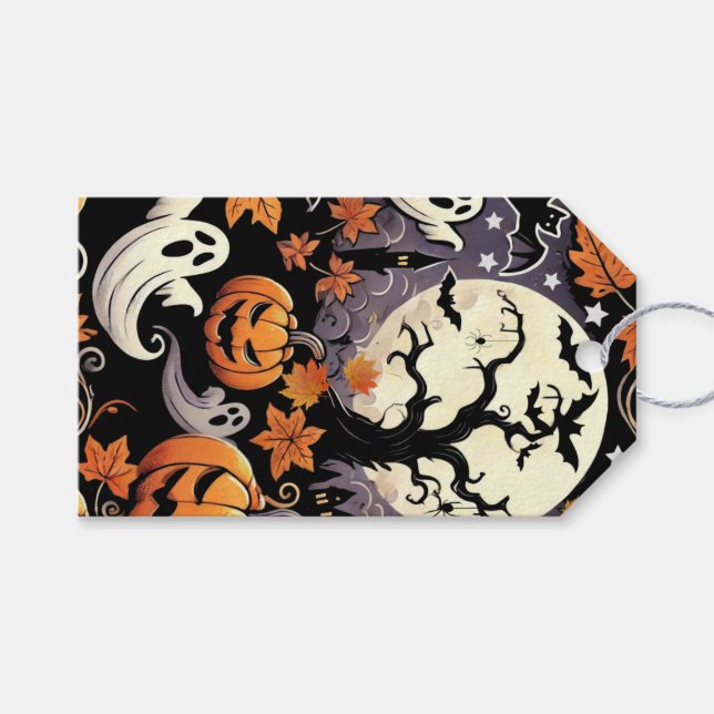 Etiqueta Para Presente Halloween/outono/outono (Frente (horizontal))