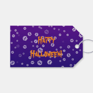 Etiqueta Para Presente Halloween Skulls