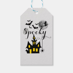 Etiqueta Para Presente Halloween Spooky Spider morcego bruxa assombrada