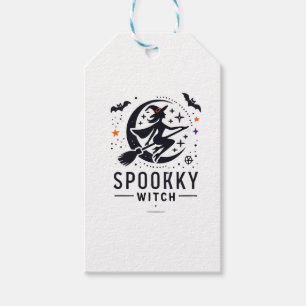 Etiqueta Para Presente Halloween Spooky Witch Design - Voando na Broom