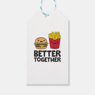 Etiqueta Para Presente Hamburger e Batata Frita Amam Comida Rápida Melhor