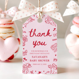 Etiqueta Para Presente Hand Drawn Valentine Little Sweetheart Baby Shower