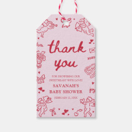 Etiqueta Para Presente Hand Drawn Valentine Little Sweetheat Baby Shower