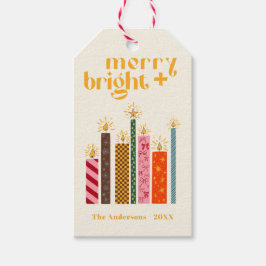 Etiqueta Para Presente Hand-Illustrated Merry + Bright Christmas  Cushion