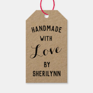 Etiqueta Para Presente Handmade com amor e Kraft conhecido
