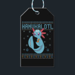 Etiqueta Para Presente Hanukalotl Funny Axolotl Hanukkah Ugly Sweater<br><div class="desc">chanukah, menorah, hanukkah, dreidel, jedesejo, feio, suéter, axolotl, natal, tricotado</div>