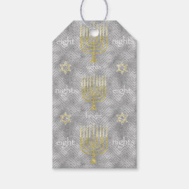 Etiqueta Para Presente Hanukkah Gift Tags Elegantes Menorahs