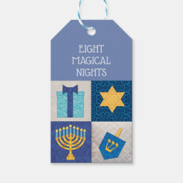 Etiqueta Para Presente Hanukkah Quilt 8 dias mágicos para presentes