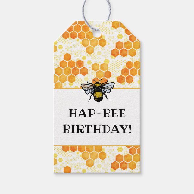 Etiqueta Para Presente Hap-BEE Birthday Gift Tag (Frente)